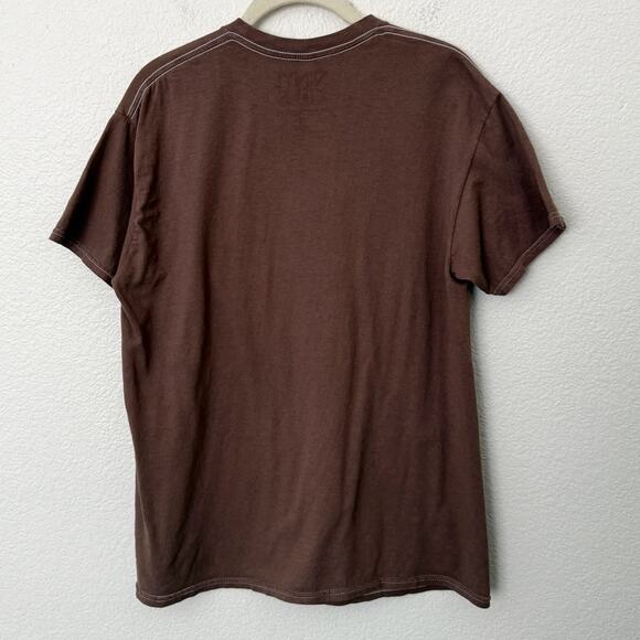 [Vinyl Icons] Brown ACDC Back in Black Studded Graphic Tee T-Shirt Size Medium M - Picture 2 of 10